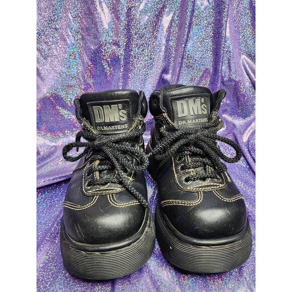 Rare Vtg Made in England Black Lace Up Classic Chunky Doc Dr Martens US 5 Womens - Picture 2 of 8